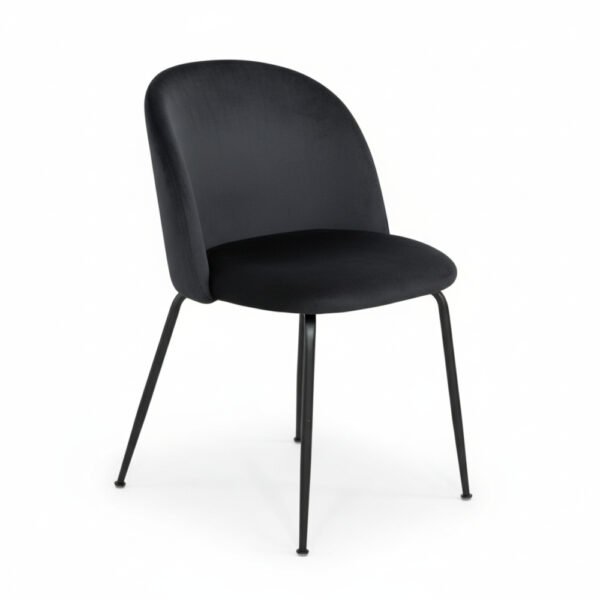 Silla Toulouse Línea Pana Base Negra - Negro