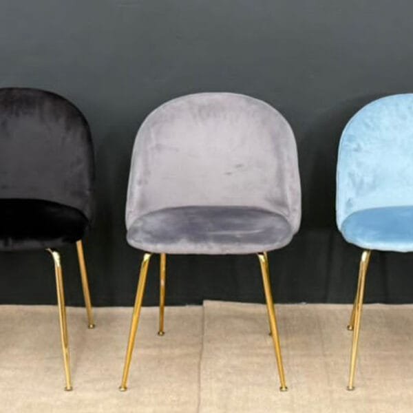 Silla Toulouse Línea Pana Base Dorada - Gris