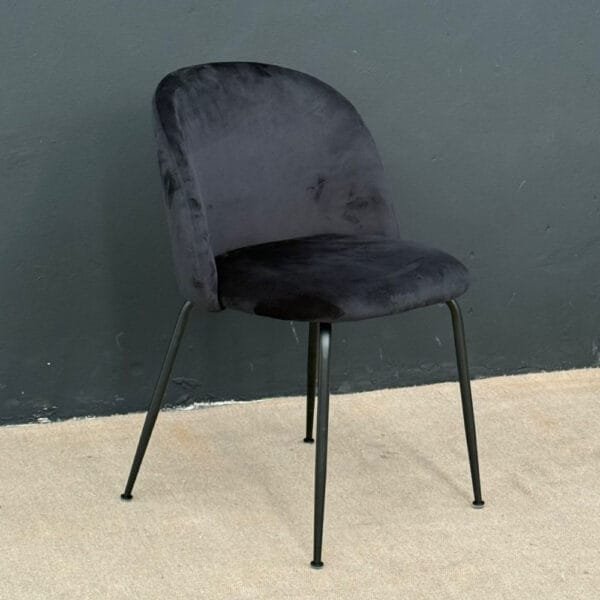 Silla Toulouse Línea Pana Base Negra - Negro