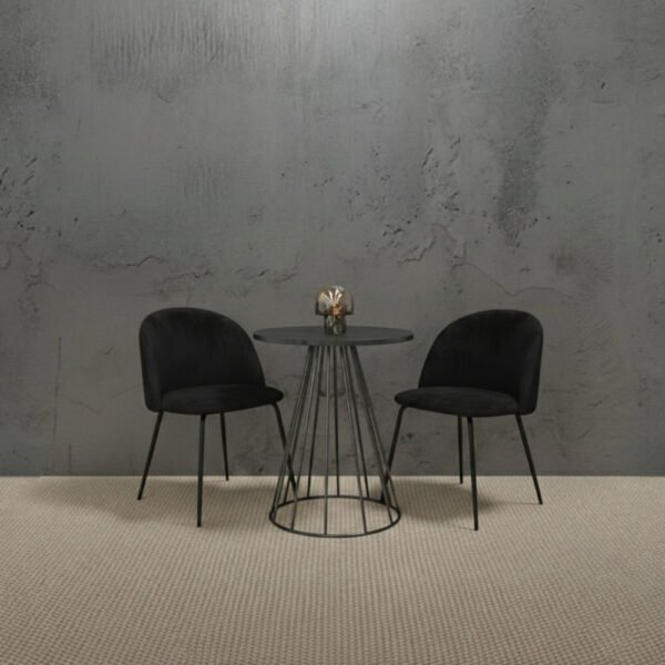 Silla Toulouse Línea Pana Base Negra - Negro