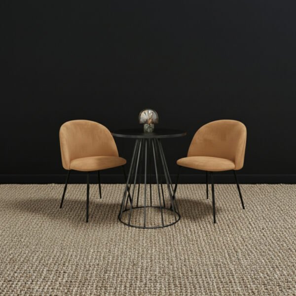 Silla Toulouse Línea Pana Base Negra - Camel