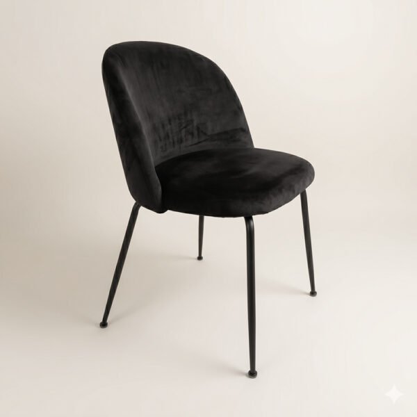 Silla Toulouse Línea Pana Base Negra - Negro